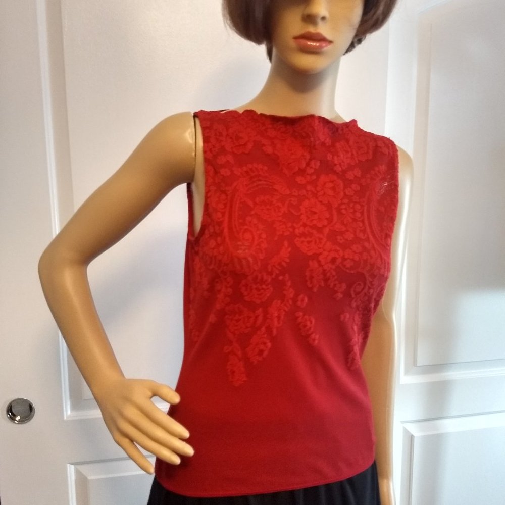 European Wolford Lace sleeveless red evening top M